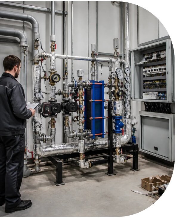 Монтаж и пусконаладка индивидуального теплового пункта в Феодосии